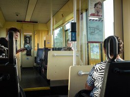 people on tramway in germany 
