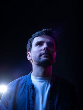 studio portrait of young man musician artist dj electronic music color gels personal branding 